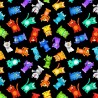 100% Cotton Digital Fabric Timeless Treasures Tossed Rainbow Cats 112cm Wide