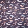 100% Cotton Fabric Nutex Underwater World Into The Deep Fish Fishes 112cm Wide