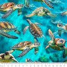 100% Cotton Fabric Kennard & Kennard Marine Marvels Ocean Sea Turtles 112cm Wide