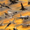 100% Cotton Fabric Kennard & Kennard Freedom Forces Fighter Jets Army 112cm Wide