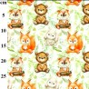 100% Brushed Digital Cotton Flannel Fabric Forest Friends