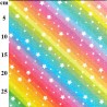 100% Brushed Digital Cotton Flannel Fabric Rainbow Stars