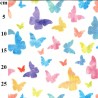 100% Brushed Digital Cotton Flannel Fabric Multi Coloured Butterflies