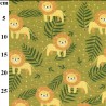 100% Brushed Digital Cotton Flannel Fabric Cartoon Lions