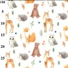 100% Brushed Digital Cotton Flannel Fabric Woodland Animals