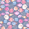 100% Cotton Fabric Dashwood Studio Coral Coast Sea Life Ocean Fish 112cm Wide