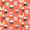 100% Cotton Fabric Dashwood Studio Strawberry Tea Cupcake Tea Party 112cm Wide