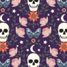 100% Cotton Fabric Dashwood Studio Spellbound Halloween Skull Floral 112cm Wide