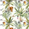 100% Brushed Digital Cotton Flannel Fabric Animals Palm Trees Tigers 148cm Wide