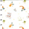 100% Brushed Digital Cotton Flannel Fabric Animals Bicycles Scooters 148cm Wide