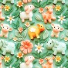 100% Cotton Digital 3D Fabric Little Johnny Farm Animals Cows Sheep 149cm Wide