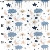 Dimple Fleece Fabric Night Moon Clouds Stars 150cm Wide