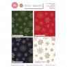 SALE 100% Cotton Fabric 4 x Fat Quarter Bundle Metallic Snowflakes Christmas