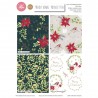 SALE 100% Cotton Fabric 4 x Fat Quarter Bundle Traditional Poinsettia Christmas