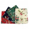 SALE 100% Cotton Fabric 4 x Fat Quarter Bundle Traditional Holly Christmas Xmas