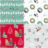 SALE 100% Cotton Fabric 4 x Fat Quarter Bundle Peanuts Snoopy Christmas Festive