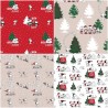 SALE 100% Cotton Fabric 4 x Fat Quarter Bundle Peanuts Snoopy's Christmas Fun