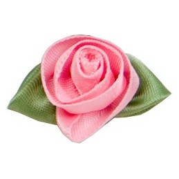 Large Ribbon Rose With Green Leaves In 30 Colours
