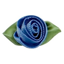 Large Ribbon Rose With Green Leaves In 30 Colours