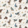 100% Cotton Fabric Nutex Gears & Feathers Birds Steampunk Keys Kiwi 110cm Wide