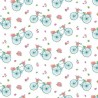 100% Cotton Fabric Nutex Floral Dreams Bikes Cycling Flower Floral 112cm Wide