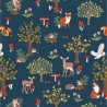 100% Cotton Fabric Nutex Forest Wonder Scene Autumn Woodland Wildlife 112cm Wide