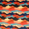 Bubs Digital Printed Sherpa Fleece Fabric Mountains Colourful Peaks 143cm Wide