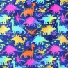 Bubs Cuddle Fleece Fabric Super Soft Dinos Vibrant Colours Dinosaurs 144cm Wide