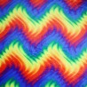 Bubs Digitally Printed Fleece Fabric Rainbow Wave Abstract Curves 150cm Wide