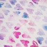 Bubs Digitally Printed Fleece Fabric Tinted Hearts Valentines Marbled 150cm Wide