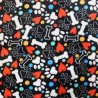 Cuddle Fleece Fabric Soft Luxurious Pet Love Paw Print Bones Hearts 144cm Wide