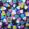 Alpine Fleece Soft Sweatshirt Fabric Hearts Colourful Valentines Love 145cm Wide