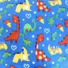 Printed Polar Fleece Soft Fabric Dinosaur Stegosaurus Hearts Cartoon 152cm Wide