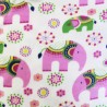 Printed Polar Fleece Soft Fabric Elephant Flower Floral Design Cute 150cm Wide