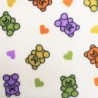 Printed Polar Fleece Soft Fabric Gummy Bears Sweets Colourful Hearts 150cm Wide