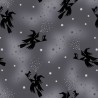 SALE 100% Cotton Fabric Lewis & Irene Flying Witches Grey Metallic 112cm Wide