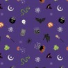 SALE 100% Cotton Fabric Lewis & Irene Spooky Halloween Purple Metallic 112cm Wide