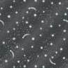 SALE 100% Cotton Fabric Lewis & Irene Space Glow Stars Dark Grey 112cm Wide