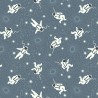 SALE 100% Cotton Fabric Lewis & Irene Space Glow Astronauts Light Blue 112cm Wide