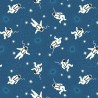 SALE 100% Cotton Fabric Lewis & Irene Space Glow Astronauts Blue 112cm Wide