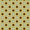 SALE 100% Cotton Fabric Lewis & Irene Sunflower With Leaves Natural 112cm Wide