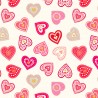 SALE 100% Cotton Fabric Lewis & Irene Metallic Love Hearts Cream 112cm Wide