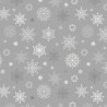 SALE 100% Cotton Fabric Lewis & Irene Saariselka Snowflakes Grey 112cm Wide