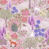 SALE 100% Cotton Fabric Lewis & Irene Secret Garden Flowers Lilac 112cm Wide