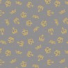 SALE 100% Cotton Fabric Lewis & Irene Coronation Day Gold Crowns Grey Metallic