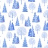 SALE 100% Cotton Fabric Lewis & Irene Tomten Christmas Trees White 112cm Wide