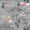 100% Cotton Flannel Fabric Lewis & Irene Snow Day Christmas Grey 112cm Wide