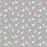 100% Cotton Flannel Fabric Lewis & Irene Scattered Snowmen Xmas Grey 112cm Wide