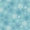 100% Cotton Flannel Fabric Lewis & Irene Snow Day Snowflakes Ice Blue 112cm Wide