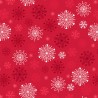 100% Cotton Flannel Fabric Lewis & Irene Snow Day Snowflakes Red 112cm Wide